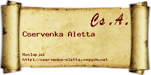 Cservenka Aletta névjegykártya